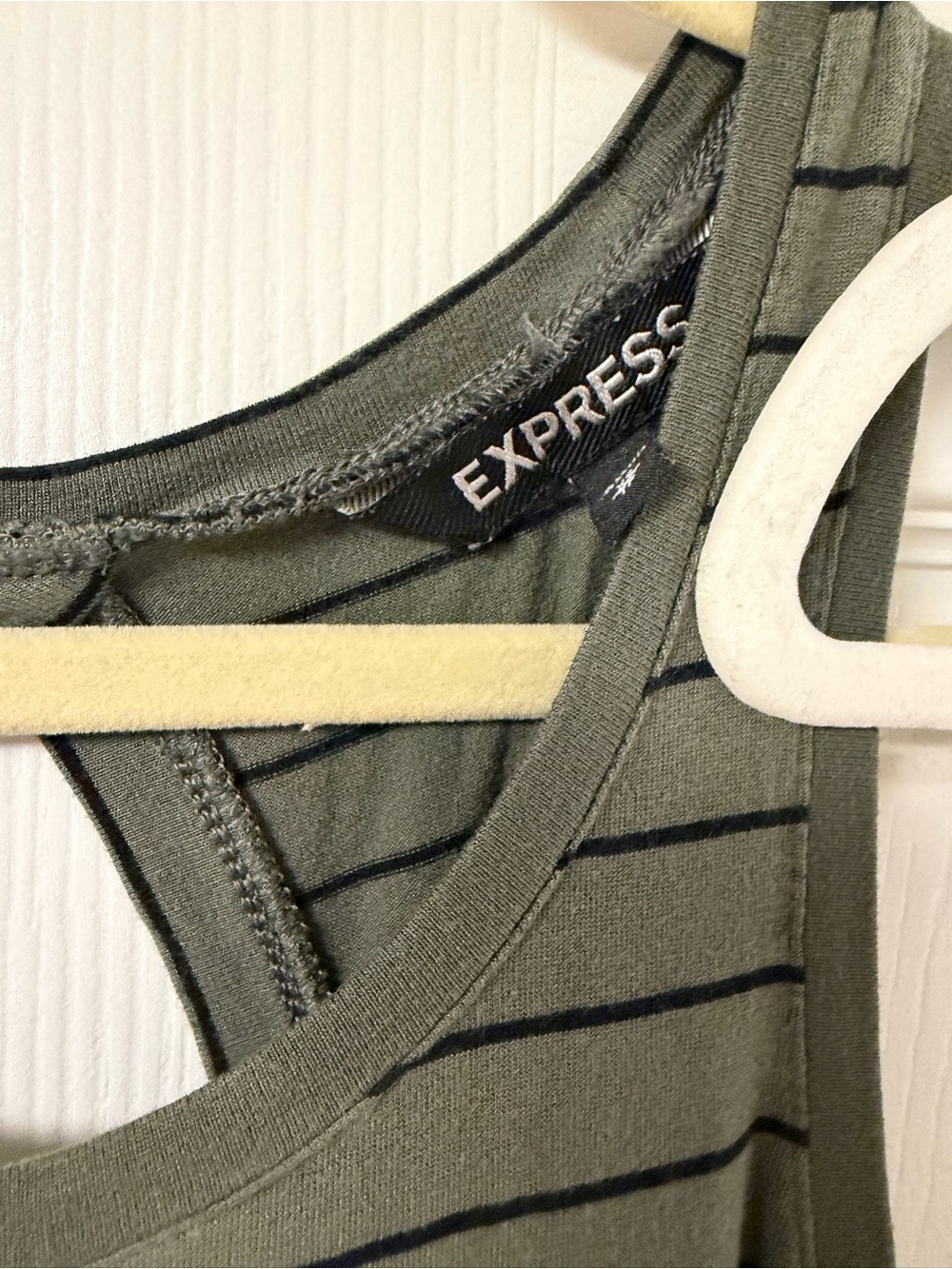 Express Sleeveless Maxi Dress Blue, Olive Green Stripe, Black, Plum XS Summer - Picture 4 of 7